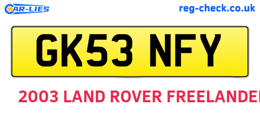 GK53NFY are the vehicle registration plates.