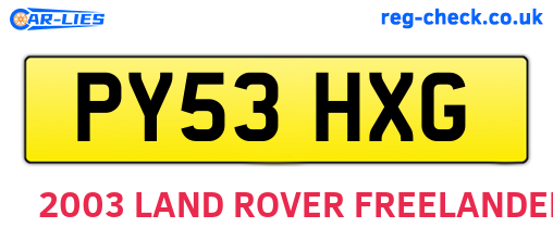 PY53HXG are the vehicle registration plates.