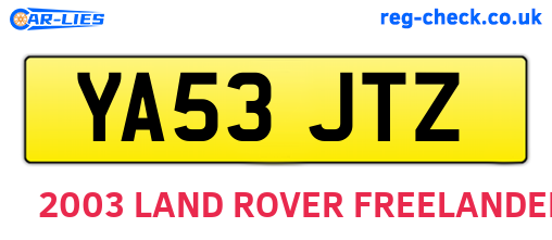 YA53JTZ are the vehicle registration plates.