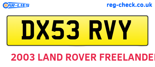 DX53RVY are the vehicle registration plates.