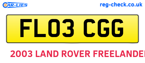 FL03CGG are the vehicle registration plates.
