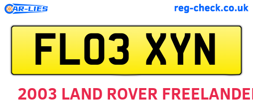 FL03XYN are the vehicle registration plates.