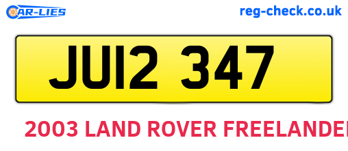 JUI2347 are the vehicle registration plates.