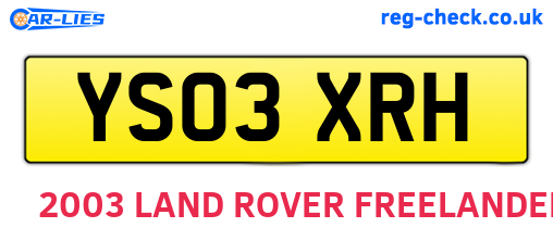 YS03XRH are the vehicle registration plates.