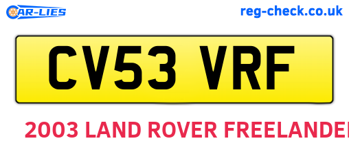 CV53VRF are the vehicle registration plates.
