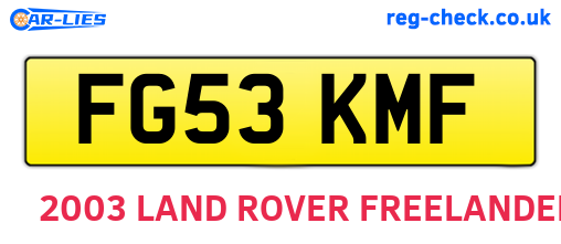 FG53KMF are the vehicle registration plates.