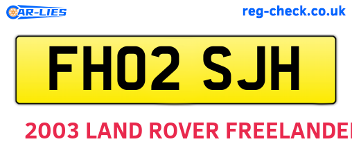 FH02SJH are the vehicle registration plates.