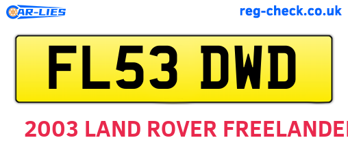 FL53DWD are the vehicle registration plates.