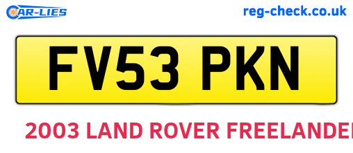FV53PKN are the vehicle registration plates.