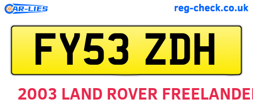 FY53ZDH are the vehicle registration plates.