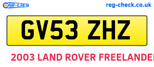 GV53ZHZ are the vehicle registration plates.