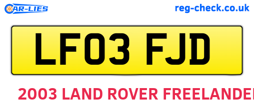 LF03FJD are the vehicle registration plates.