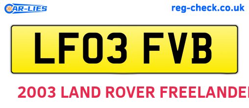 LF03FVB are the vehicle registration plates.