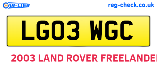 LG03WGC are the vehicle registration plates.