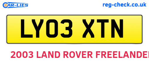 LY03XTN are the vehicle registration plates.