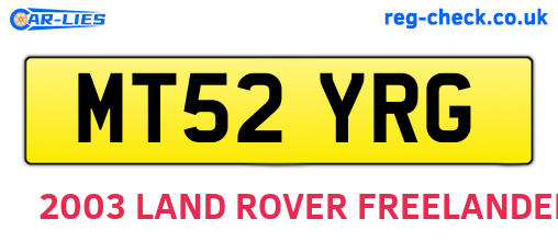 MT52YRG are the vehicle registration plates.