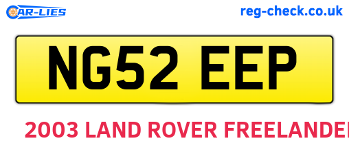 NG52EEP are the vehicle registration plates.