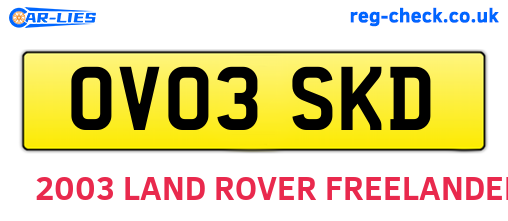 OV03SKD are the vehicle registration plates.