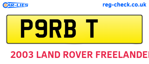 P9RBT are the vehicle registration plates.
