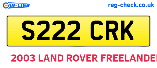 S222CRK are the vehicle registration plates.