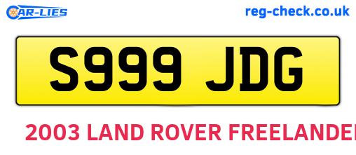S999JDG are the vehicle registration plates.