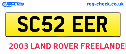 SC52EER are the vehicle registration plates.
