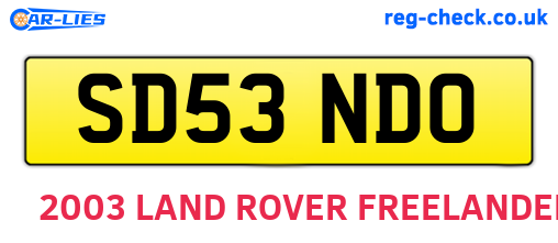 SD53NDO are the vehicle registration plates.