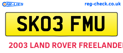 SK03FMU are the vehicle registration plates.