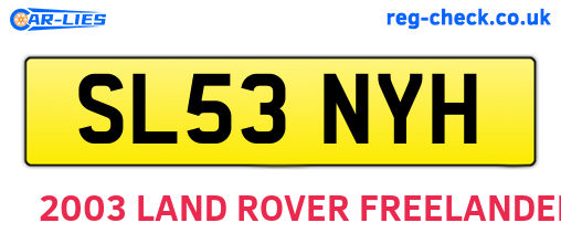 SL53NYH are the vehicle registration plates.