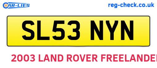 SL53NYN are the vehicle registration plates.
