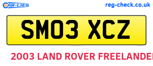 SM03XCZ are the vehicle registration plates.