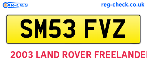 SM53FVZ are the vehicle registration plates.
