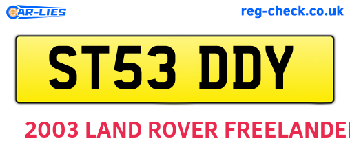 ST53DDY are the vehicle registration plates.