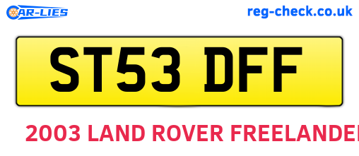 ST53DFF are the vehicle registration plates.