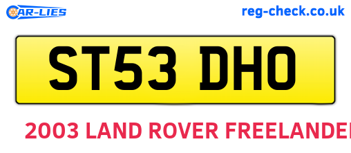 ST53DHO are the vehicle registration plates.