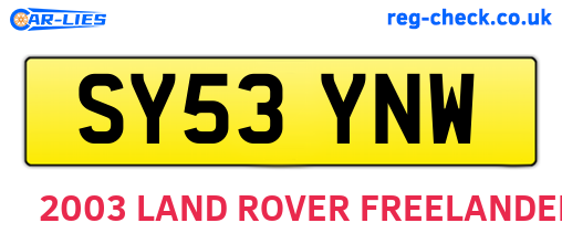 SY53YNW are the vehicle registration plates.