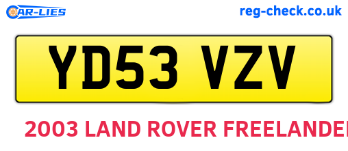 YD53VZV are the vehicle registration plates.