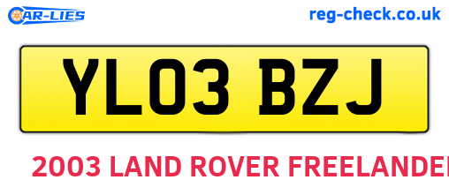 YL03BZJ are the vehicle registration plates.
