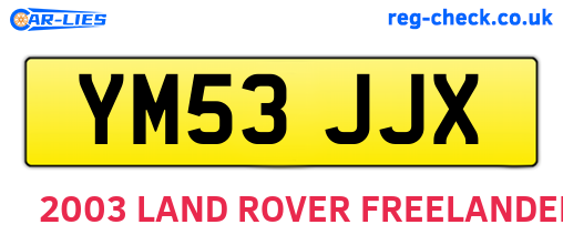 YM53JJX are the vehicle registration plates.