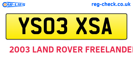 YS03XSA are the vehicle registration plates.