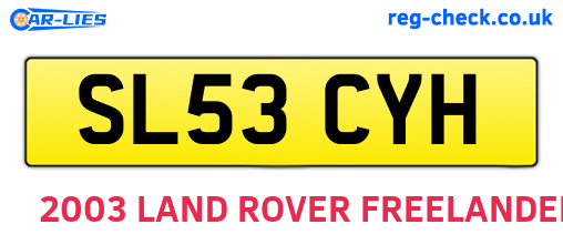 SL53CYH are the vehicle registration plates.