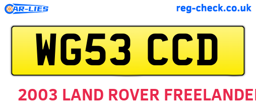 WG53CCD are the vehicle registration plates.
