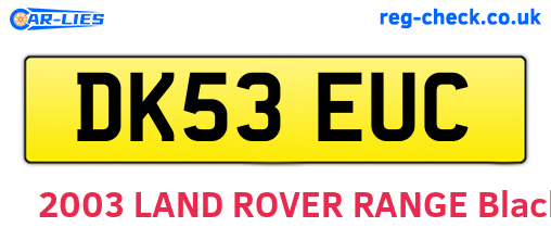 DK53EUC are the vehicle registration plates.