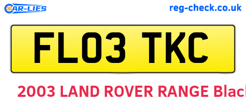 FL03TKC are the vehicle registration plates.