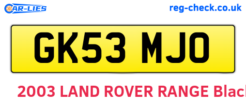 GK53MJO are the vehicle registration plates.