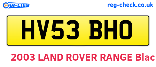 HV53BHO are the vehicle registration plates.