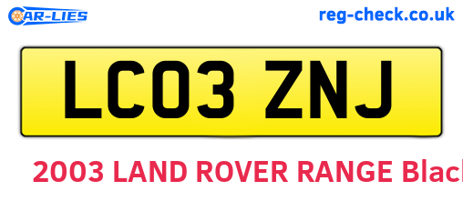 LC03ZNJ are the vehicle registration plates.