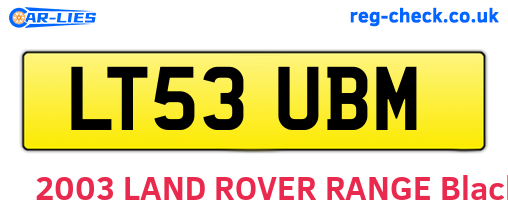 LT53UBM are the vehicle registration plates.
