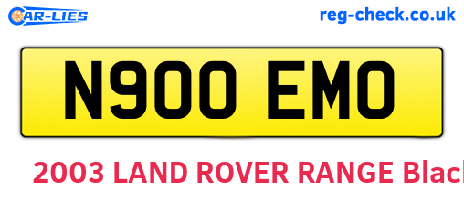 N900EMO are the vehicle registration plates.