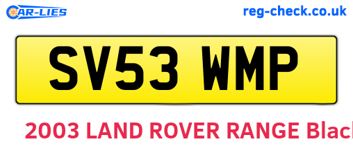 SV53WMP are the vehicle registration plates.
